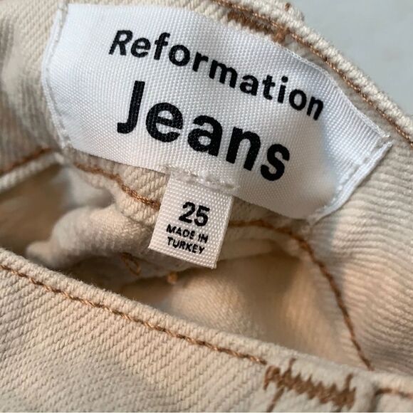 Reformation Cynthia High Rise Straight Jeans Bone New with tags! - Picture 15 of 16